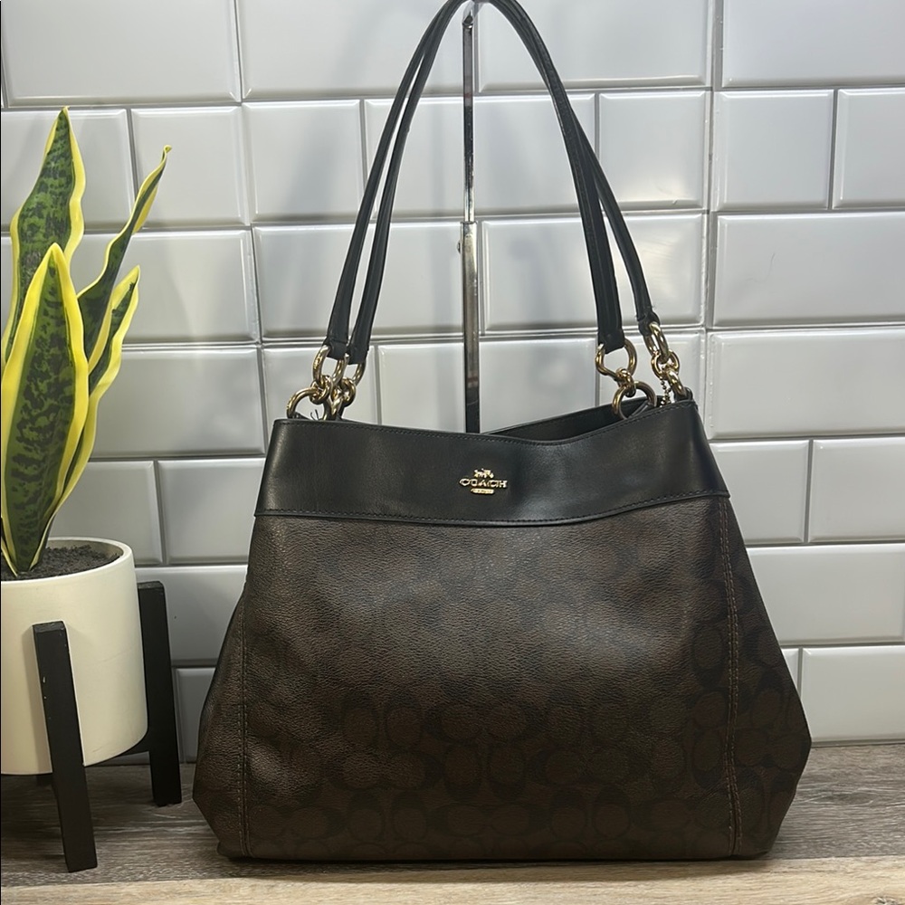 Coach Black and Brown Shoulder Bag
